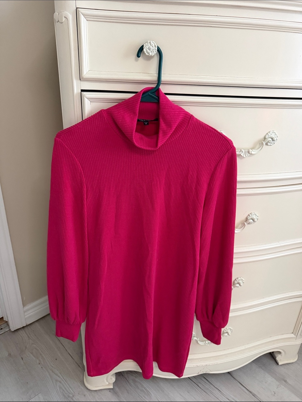 Dynamite Hot Pink Ribbed Turtleneck Sweater